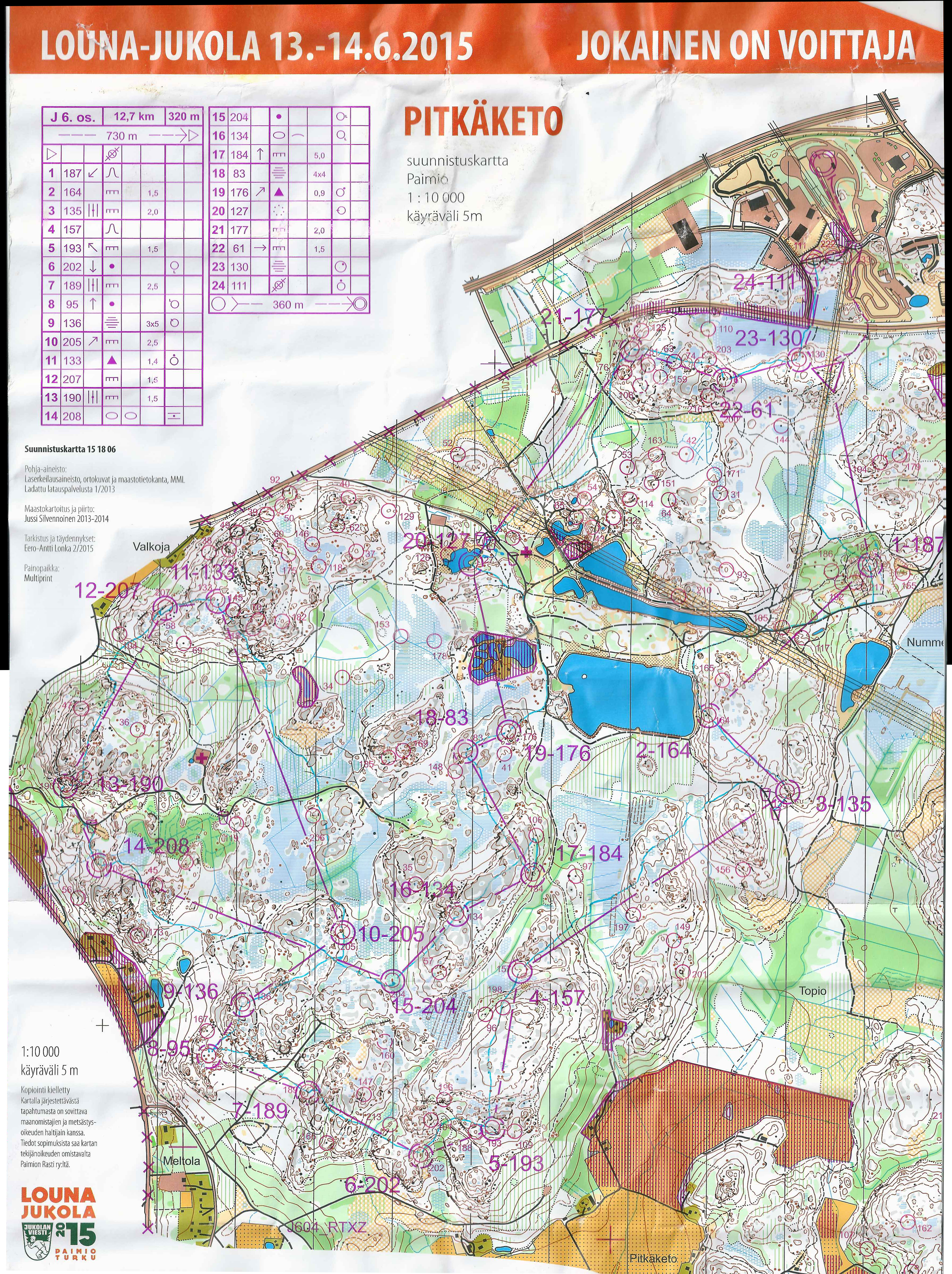 Jukola 2015 sträcka 6 (14.06.2015)