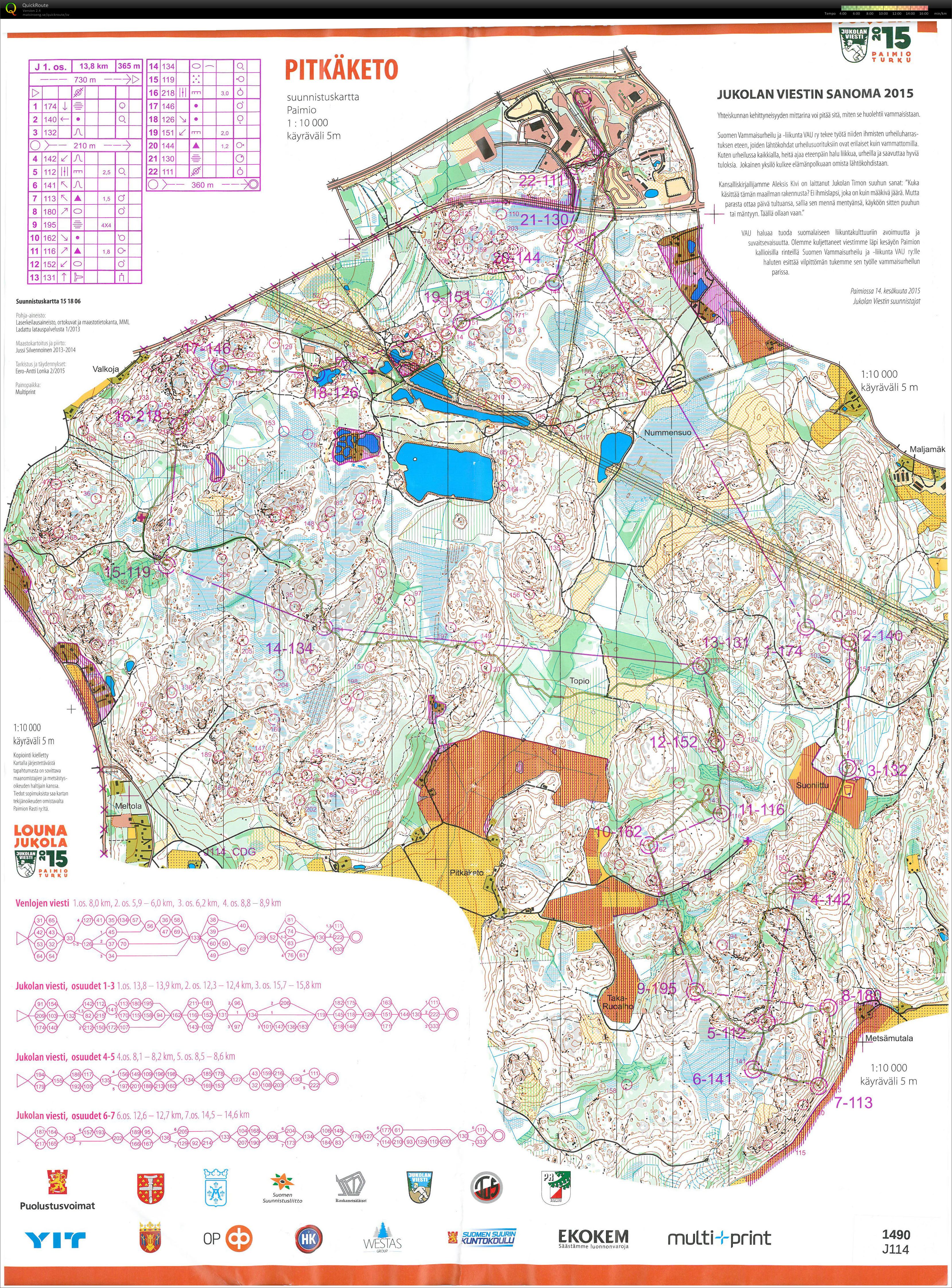Jukola sträcka 1 (13-06-2015)