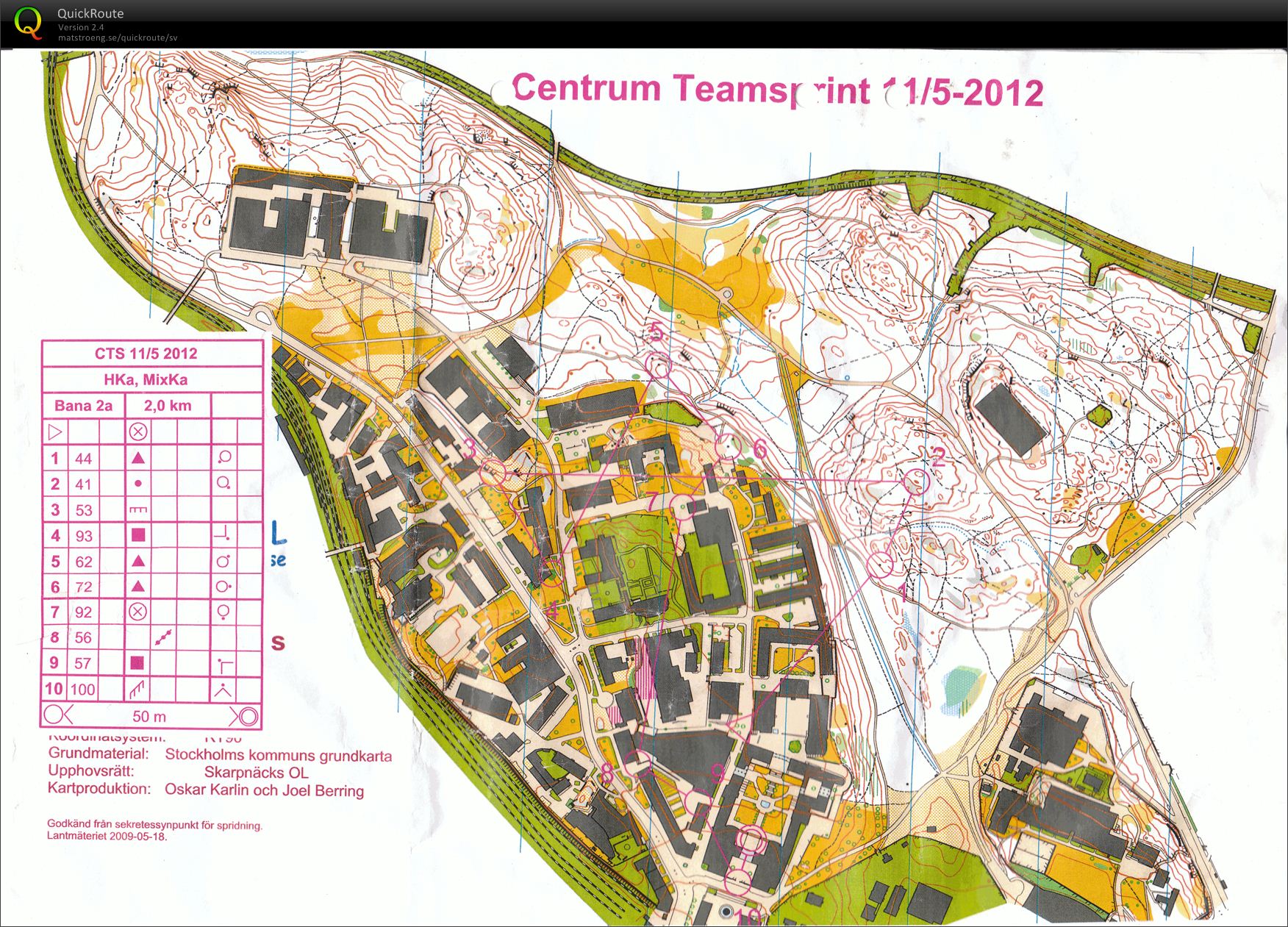 Teknikträning: Provlöpning prel. CTS-bana (2012-05-02)