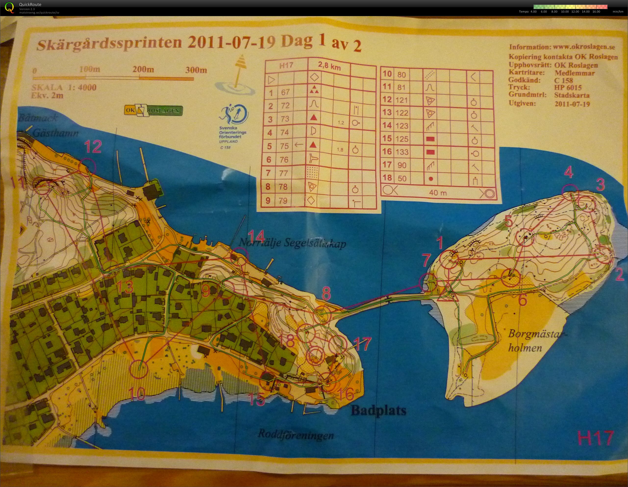 Skärgårdssprinten etapp 1 (2011-07-19)