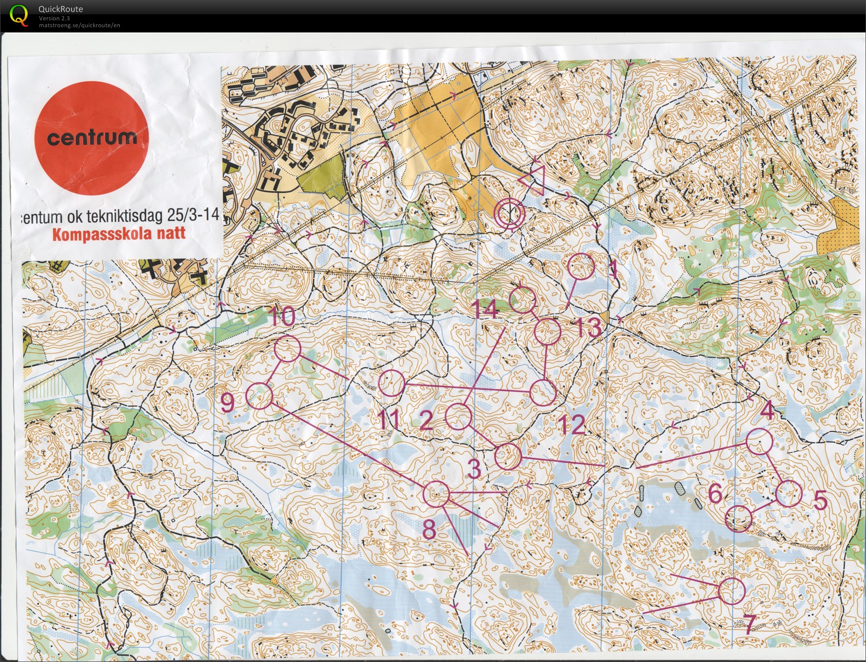 Centrumnatttisdag, kompassskola (2014-03-25)