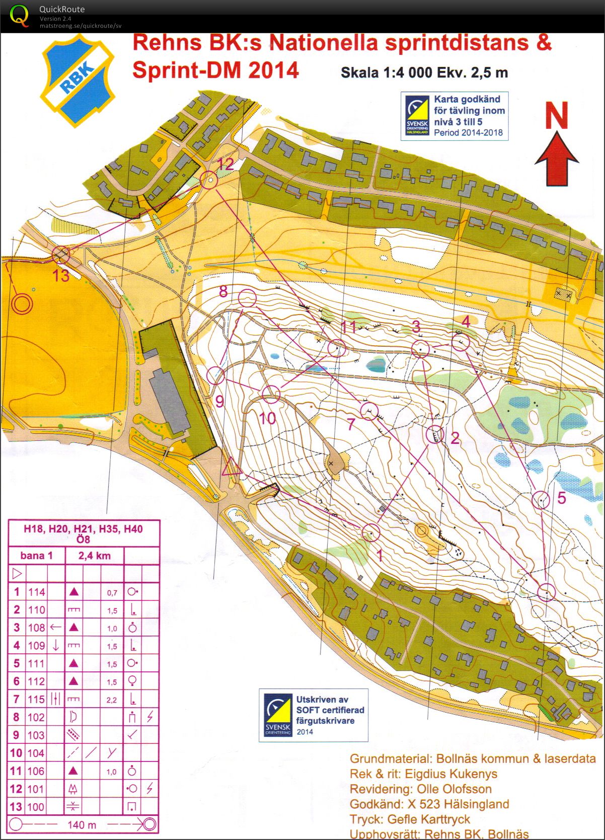 Rehns BKs nationella sprint (H21) (31/05/2014)